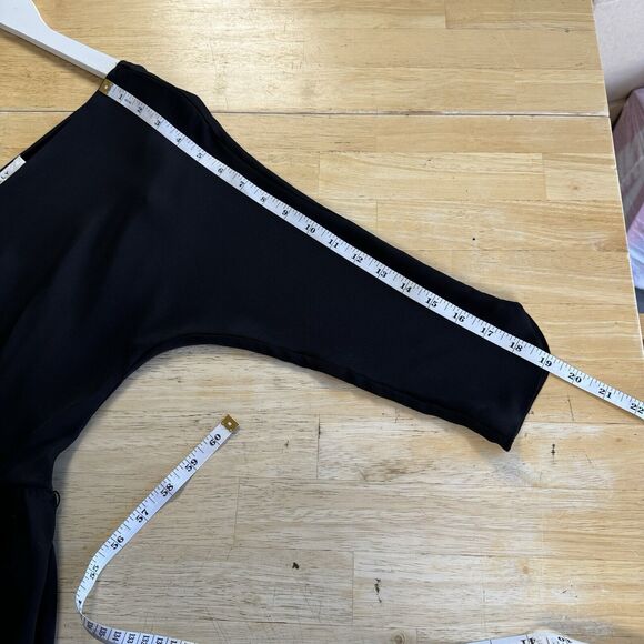 Milly Silk V Neck 3/4 Sleeve Pleated Belted Pant Jumpsuit Dressy Black Size 0 - Picture 16 of 16